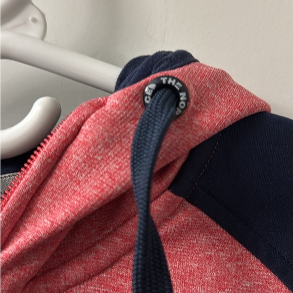 The North Face Coral and Navy Zip-Up Hoodie - Picture 3 of 4